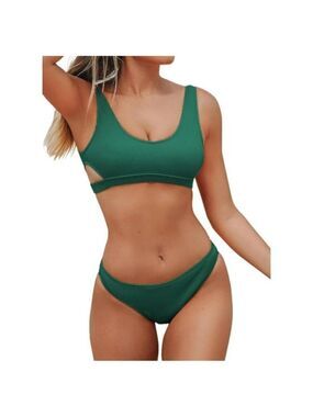 **CUPSHE** Women's Bikini Set Two Piece Swimsuits Med NWOT Emerald